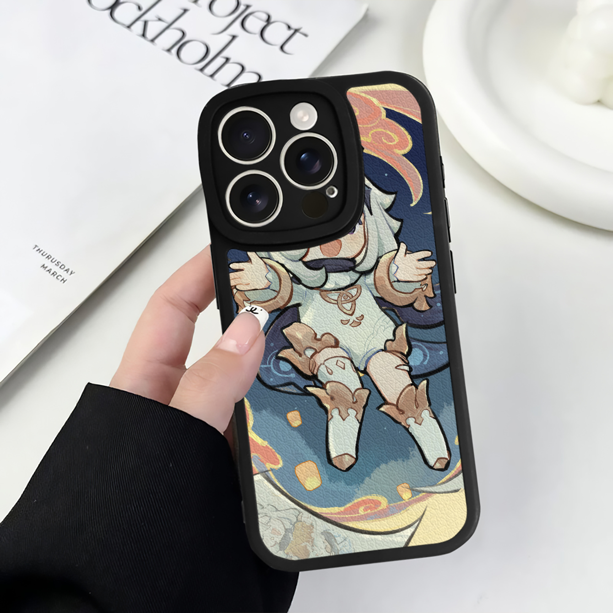 げんし神 genshin 【iPhone 16シリーズ対応】シリコンスマホケース（レザー調） 材質：シリコン
